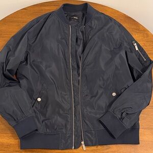 Navy Bomber Jacket - Men's Lightweight Zip Front